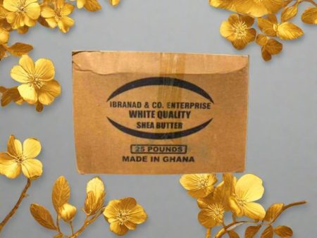 Raw African SHEA BUTTER Ibranad & Co White Quality From Ghana 24.5lbs Discount