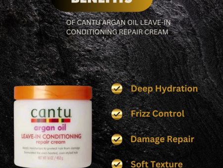 Cantu Argan Leave-In Conditioning Repair Cream 16oz | 453g For Discount