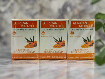 African Miracle Naturally Essential Turmeric Herbal Soap (pack of 6) Online Sale