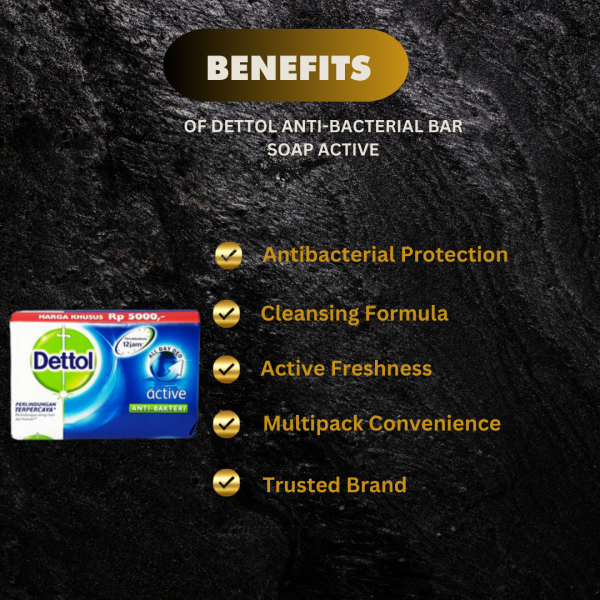 Dettol Anti-bacterial Bar Soap Active - Pack Of 6 Hot on Sale