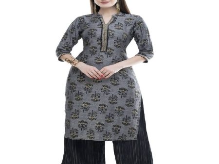 Lagi Women s Black Rayon Straight Printed Kurta & Palazzo (MRP102) Discount