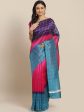 Saree Mall Pink & Purple Colourblocked Bhagalpuri Saree Online