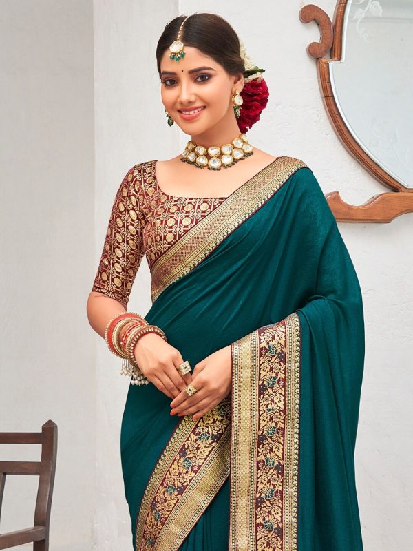 Saree Mall Zari Silk Blend Sarees Discount