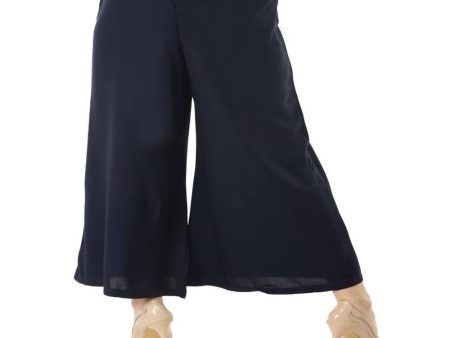 Lagi Women s Navy Blue Solid Palazzo (PLZ01B) Discount