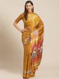 Saree Mall Brown & White Printed Saree Online Sale