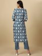 HERE&NOW Floral Printed Regular Kurta with Trousers For Sale