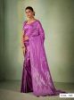 Graceful Designer Violet Color Kanjivaram Silk Saree With Weaving Work - Yomika Fashions For Cheap