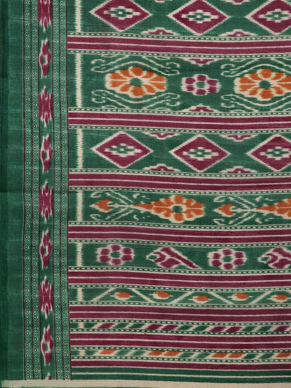 Saree Mall Magenta & Green Printed Bhagalpuri Saree on Sale