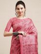 Saree Mall Peach-Coloured & White Floral Art Silk Sarees Fashion