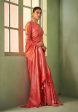 Elegant Designer Tomato Red Color Kanjivaram Silk Saree With Weaving Work - Yomika Fashions Hot on Sale