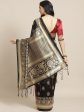 Saree Mall Black & Red Half & Half Printed Saree For Discount