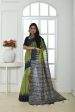 Vishnu Weaves Women s Olive Tussar Silk Temple Print Saree with Blouse Supply