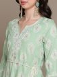 HERE&NOW Embroidered Ethnic Motif Printed Notched Neck A-Line Kurta Sale