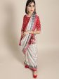 Saree Mall Geometric Silk Blend Saree with Printed border Sale