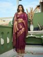 Charming Designer Deep Wine Color Organza Silk Saree With Weaving Work - Yomika Fashions Supply