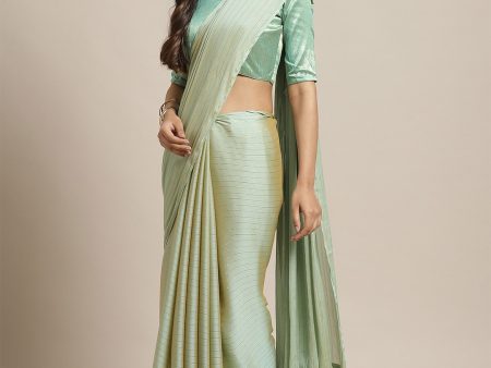 Saree Mall Women Olive Solid Saree Supply