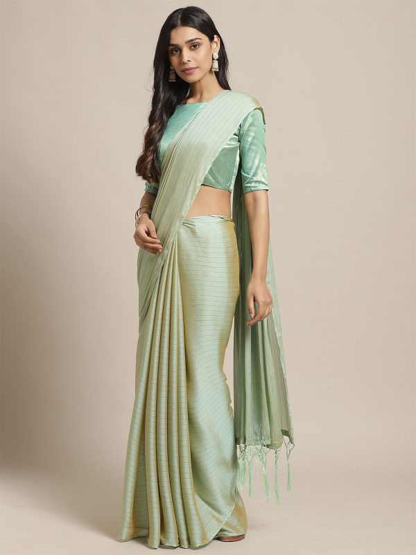 Saree Mall Women Olive Solid Saree Supply