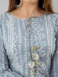 HERE&NOW Grey Bandhani Printed Gotta Patti Kurta with Sharara For Discount