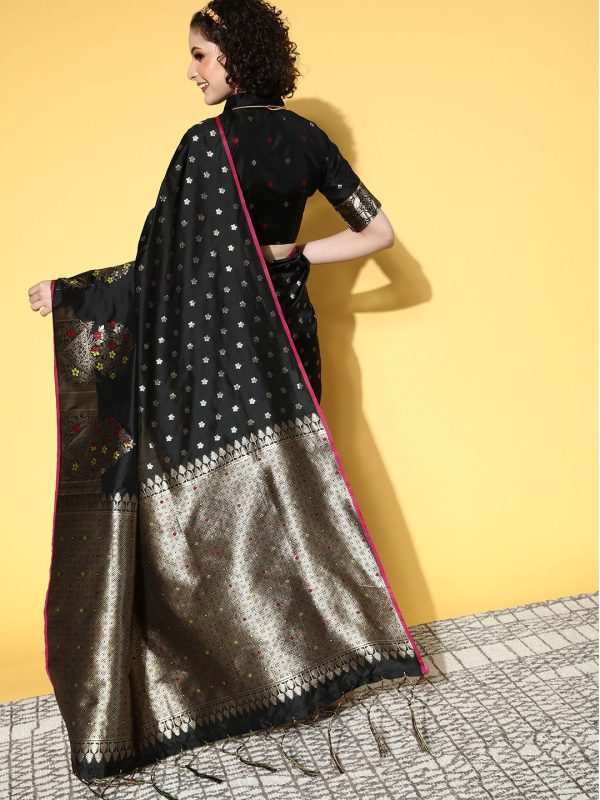 Saree Mall Ethnic Motifs Saree with Solid Border Discount