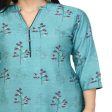 Lagi Women s Turquoise Blue Printed Straight Kurta & Pant (MC41A) Supply