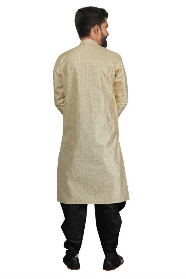 DEIANA S Fancy Black Dhoti Embroidery kurta Set For Men s (Cream) For Discount