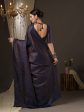 Saree Mall Navy Blue & Gold-Toned Woven Design Zari Silk Blend Banarasi Sarees For Discount