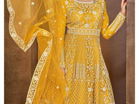 Myra Beautiful Mustard Yellow Heavy Embroidered Gharara Suit on Sale