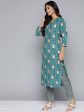 HERE&NOW Floral Printed Regular Kurta with Palazzos on Sale