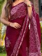 Saree Mall Pink & White Polka Dot Pure Cotton Designer Bagh Sarees Online Hot Sale