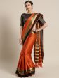 Saree Mall Rust Orange Solid Saree Supply