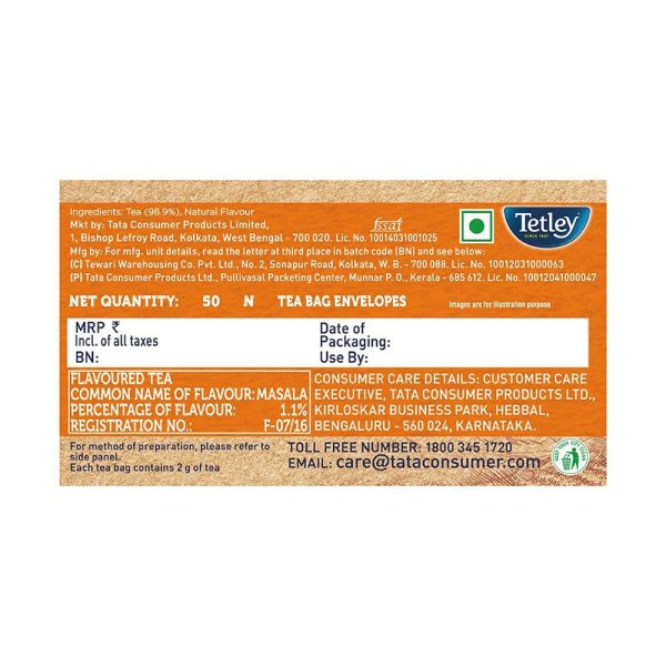 Tetley Masala Chai With Natural Flavour Black Tea Bags Online Hot Sale