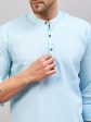 VM by Vastramay Men s Aqua Cotton Blend Kurta For Cheap