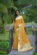 Vishnu Weaves Women s Yellow Organza Silk Zari Woven Saree with Blouse Online now