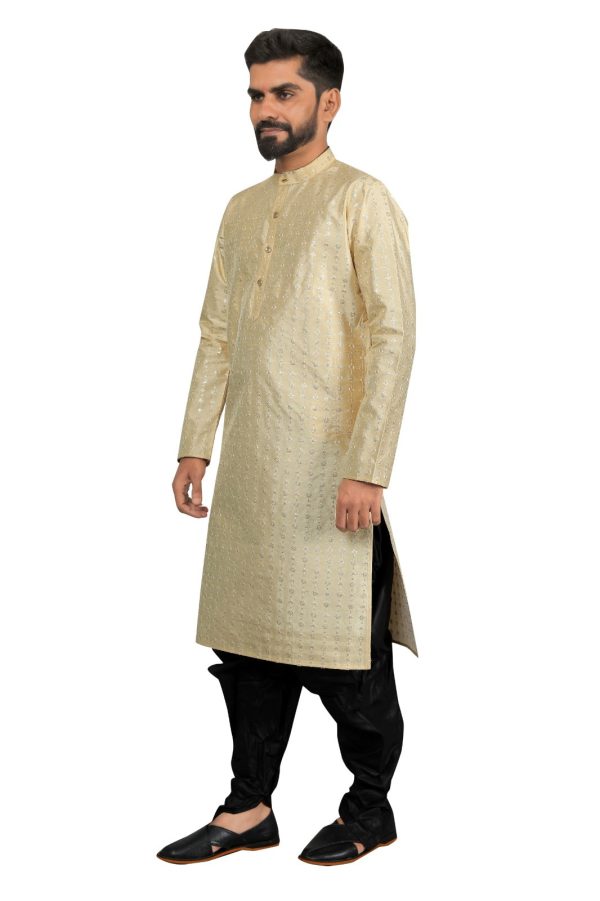 DEIANA S Fancy Black Dhoti Embroidery kurta Set For Men s (Cream) For Discount