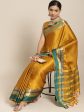 Saree Mall Mustard Zari Silk Blend Uppada Sarees For Discount