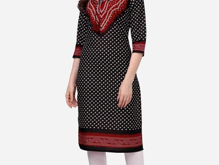 HERE&NOW Bandhani Printed Kurta on Sale