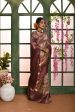 Vishnu Weaves Women s Wine Banarasi Silk Zari Woven Patola Saree with Blouse Supply