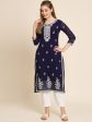 HERE&NOW Ethnic Motifs Embroidered Georgette Kurta Hot on Sale