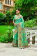 Vishnu Weaves Women s Green Banarasi Silk Kashmiri Woven Saree with Blouse Sale