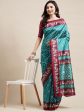 Saree Mall Blue & Maroon Bandhani Silk Blend Bandhani Sarees Fashion