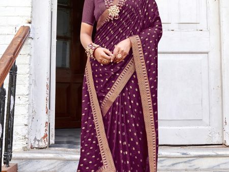 Saree Mall Purple & Gold-Toned Ethnic Motifs Printed Zari Sarees Discount