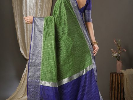 Saree Mall Checked Zari Taant Traditional Sarees Discount