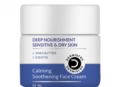 Dermistry Sensitive & Dry Skin Care Deep Nourishment Calming Soothing Face Cream Shea Butter Biotin Hot on Sale