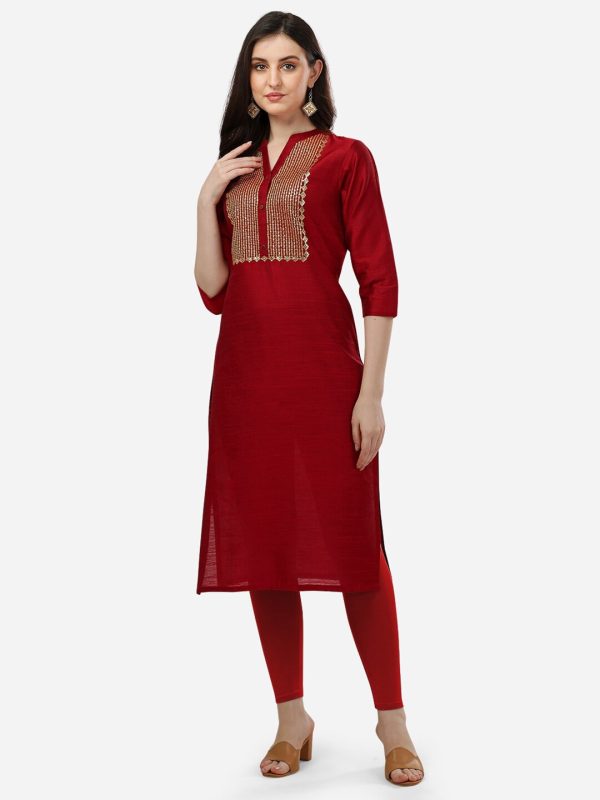 HERE&NOW Ethnic Motifs Yoke Design Kurta Online Hot Sale