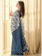 Saree Mall Off White & Blue Ethnic Motifs Dabu Saree For Cheap