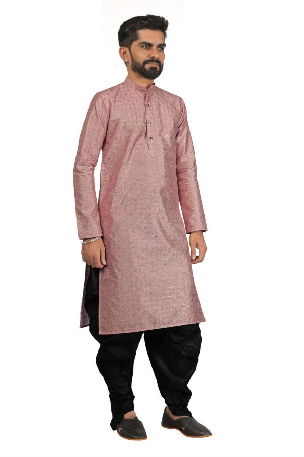 DEIANA S Fancy Black Dhoti Embroidery kurta Set For Men s (Peach) Online Sale