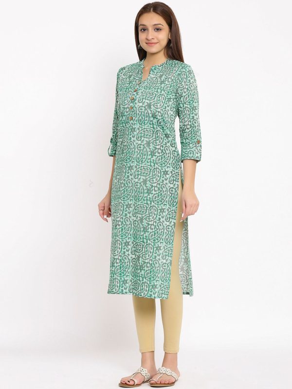 HERE&NOW Paisley Printed Straight Kurta Supply