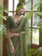 Myra Olive Green Embroidered Organza Fancy Saree Online