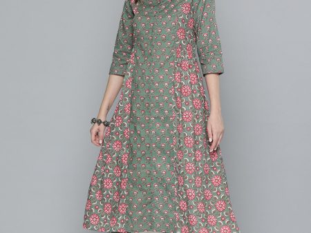 HERE&NOW Pure Cotton Ethnic Motifs Printed Kurta For Discount