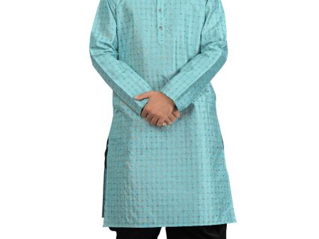 DEIANA S Fancy Black Dhoti Embroidery kurta Set For Men s (Sky Blue) Sale